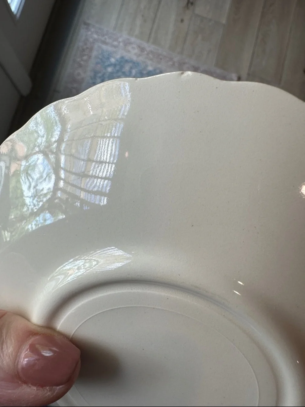 Vintage Franklinware Saucers Set 5 Ivory Gold Floral Tea Party China